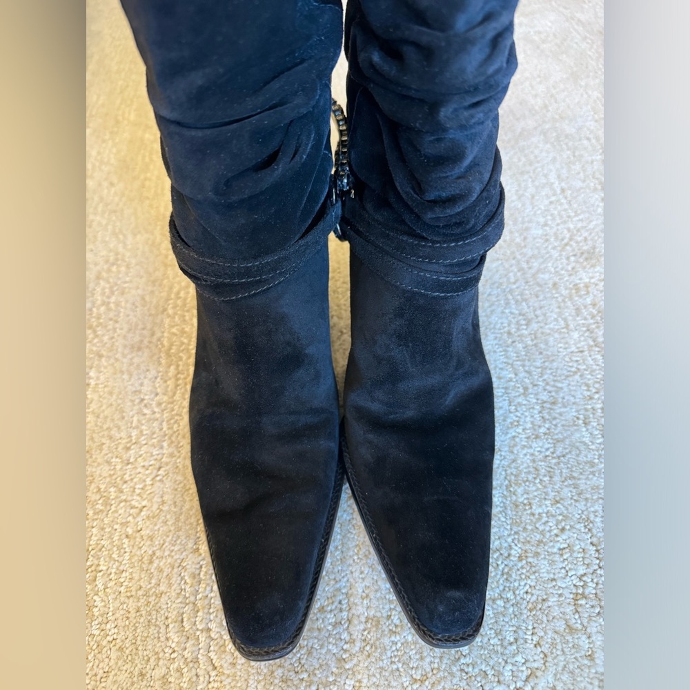 Stuart Weitzman Suede Slouch Boot With Crystal St… - image 5